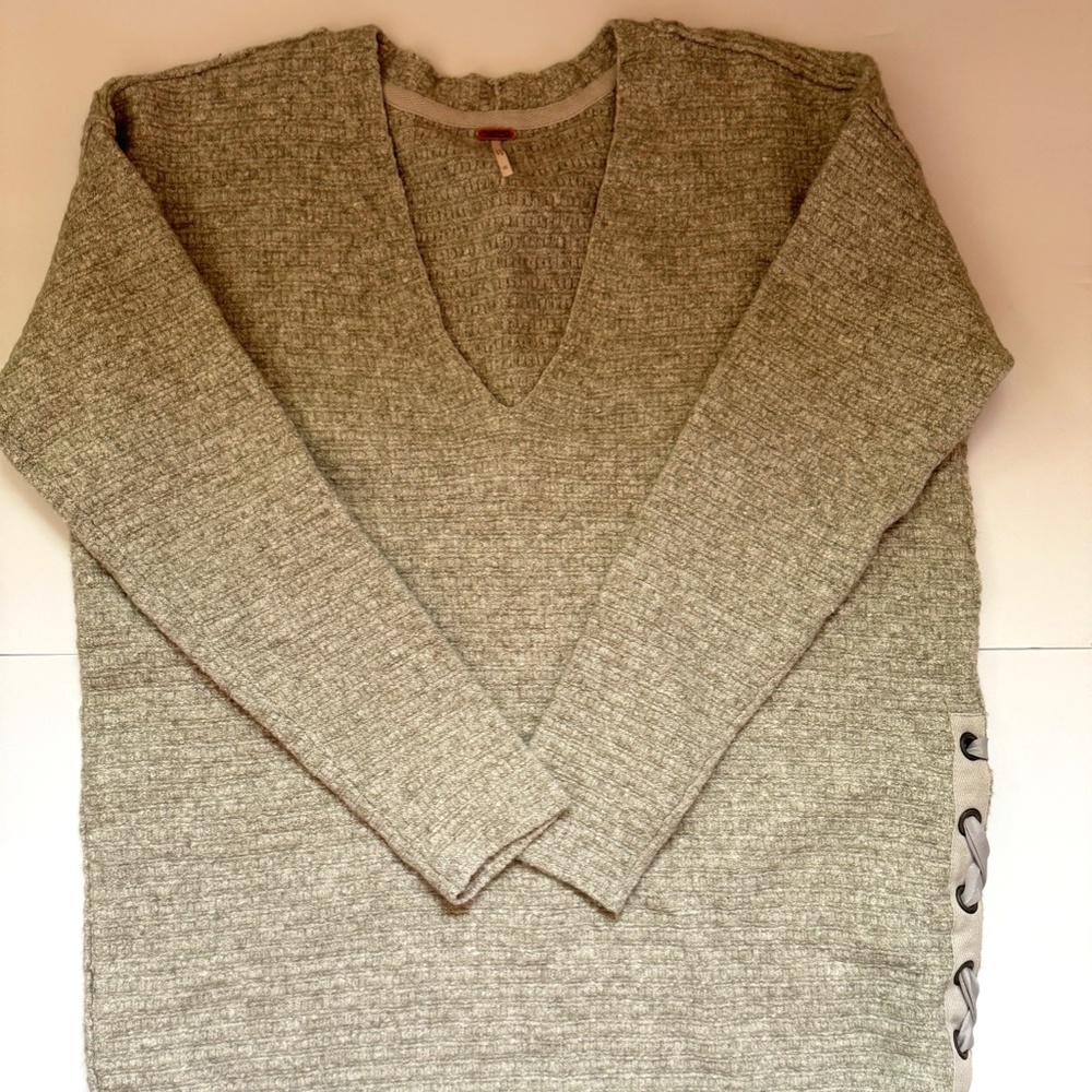Free People Sweaters | Free People S/P Side Ribbon Sweater V Neck - Picture 3 of 5